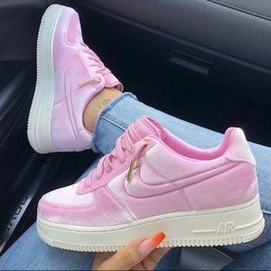 nike air force pink velour